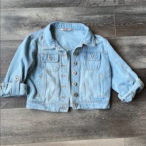 Cropped Light Wash Denim Jacket